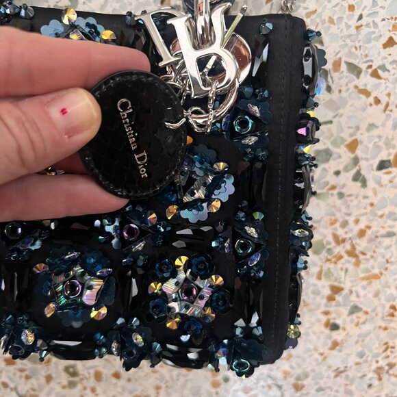 Dior Mini Lady Dior Python Limited Edition beaded swarovski bag - Picture 9 of 16